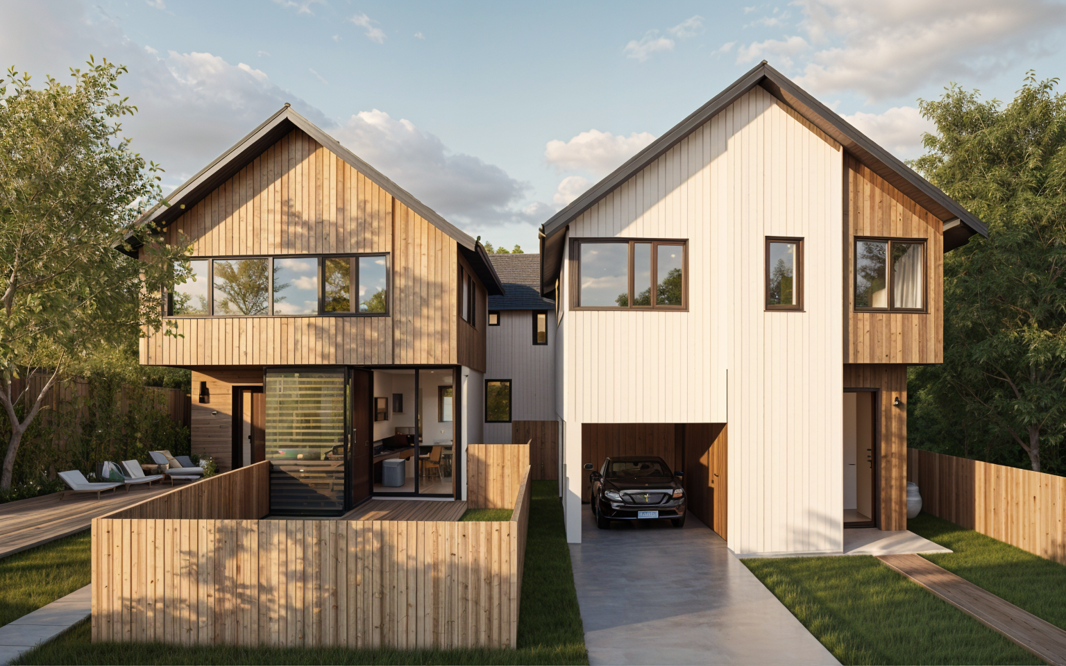 66 Anthony — twin modern residences, architectural render